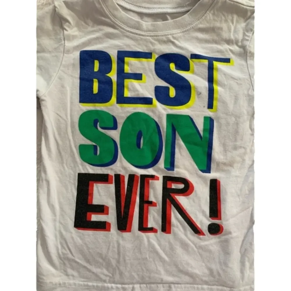 Okie Dokie Best Son Ever Short Sleeve Shirt with Dark Gray Charcoal Shorts Sz 3T